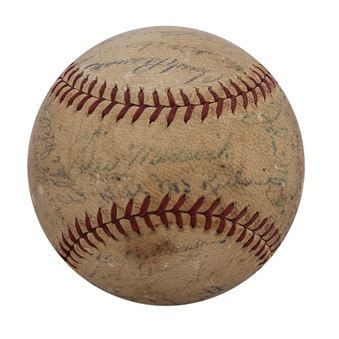 1941 All Star Team Signed Reach Official League Baseball With 28 Signatures Including Mel Ott, Joe Medwick, Johnny Mize and Enos Slaughter (JSA)